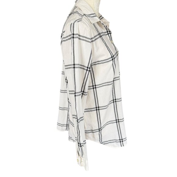 LOFT The Softened off white long sleeve collared button down tunic shirt small - Picture 3 of 10